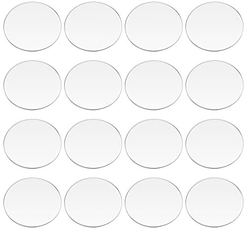 FINGERINSPIRE 30 Stück klare Kreise Acryl Blatt 50mm kreisförmige Miniatur Basen Rohlinge Acryl Disc Flach Runde Acryl Basis für Miniaturen Wargame Halloween Weihnachten Craft Schlüsselanhänger