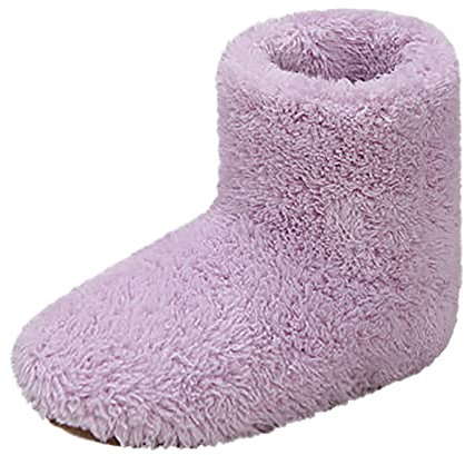 Faxianther Electric Heated Thick Plush Slippers for Women, Winter USB Rechargeable Heating Pad Bootie Foot Warmer No-Slip Thermal Indoor Slippers Pull on Shoes Ankle Boots