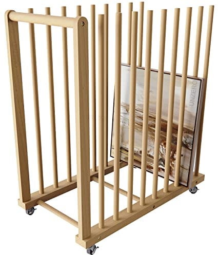 UNZERO Art Storage Rack, Art Canvas Storage, Canvas Boards Rack Art Storage with Handle & Caster Wheels for Drawing Board, Panel, Paper Pad for Art Studios, Artworks, Gallery