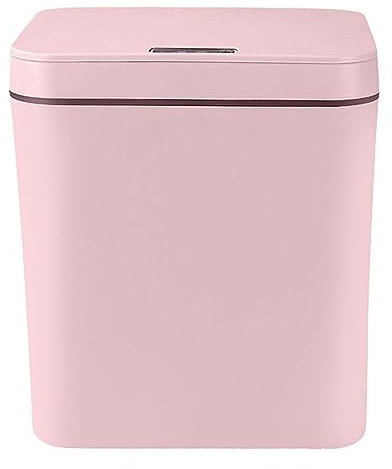 Smart Trash Can with Lid,Self-Sealing Plastics Garbage Can,Automatic Touchless Rubbish Box,Motion Sensor Waterproof Trash Bin for Kitchen,Office,Living Room,Toilet,Bedroom,RV (Pink,14L)