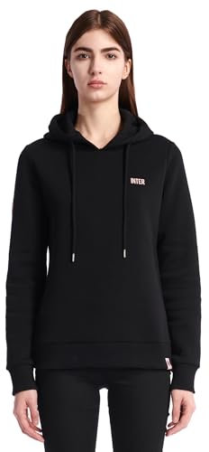 Inter Felpa con Cappuccio Donna, Prodotto Ufficiale, Collezione Everyday, 100% Cotone, Adatta a Tutti i Tifosi Nerazzurri, M