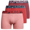 Superdry Herren Boxer Triple Pack Boxershorts, Berry Red Marl/Hike Red Marl/Mid Red Grit,