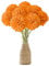 Wekuw Kunstblumen, 12 Stück Künstliche Hortensie Blumen Seide Pompon Chrysantheme Kugel Blumen Deco Hortensien Künstliche Pflanzen Unechte Blumen, für Hochzeits Deco, Heimdeko, Büro (Orange)