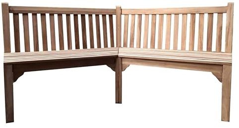 Teako Design Teak Eckbank Tandil Massivholz, Gartenbank, Verschiedene Größen, Wetterfest, pflegeleicht, für den Außenbereich geeignet, Teakholz, Gartenmöbel (210 x 92 x 60 cm), TB-1717-x