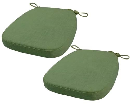 FIOVIP Stuhlkissen mit Riemen abnehmbar, waschbar, doppelte Anti-Rutsch hoch elastisch,Geeignet für Esstische und Stühle(40X38X33CM(3CM),Achat grün,2 Stück)