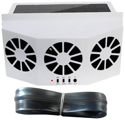Solar Powered Fan for Car - Solar Quiet Vent Fan, Car Window Fan | Car Window Vent Fan, Auto Ventilator Fan with 1600mAh Battery, Solar Powered Car Ventilator Fans for Vehicles