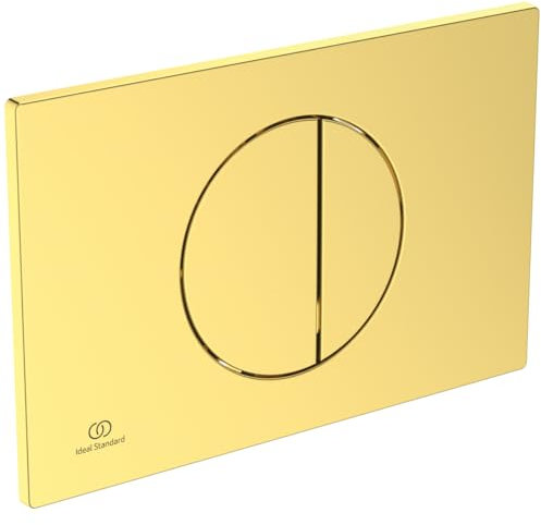 Ideal Standard Oleas Betätigungsplatte für ProSys WC Spülkästen – 2 Mengen mechanische Drucktasten aus ABS Kunststoff – Brushed Gold