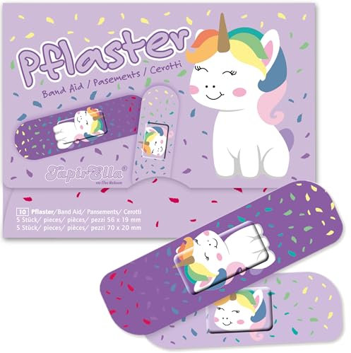 10 Kinderpflaster * REGENBOGEN EINHORN * von Lutz Mauder | 14643 | Pflaster Pflasterbriefchen Kinder Heftpflaster Unicorn