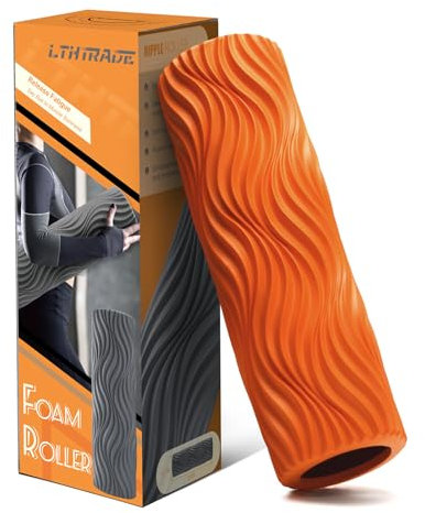 LTHTRADE Foam Roller, Muscle Massage Roller Back Foam Roller for Physical Therapy & Back Pain, Deep Tissue Massage Roller with Wave Texture for Fitness Exercise, Pilates, Yoga (Orange)