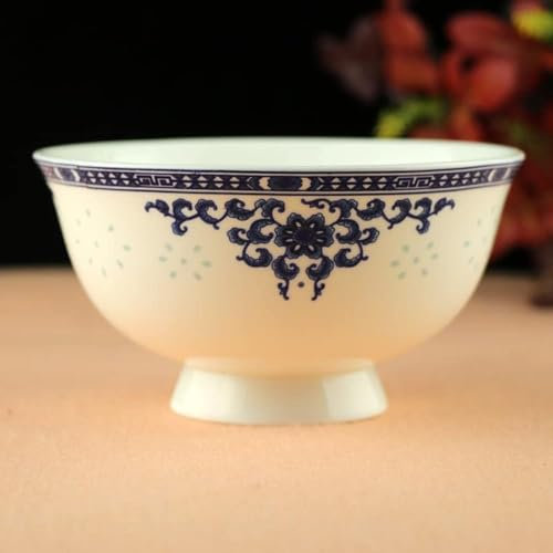 Bol en céramique * Bol à riz en porcelaine de style palais ancien chinois, bol à bouillie, bol à soupe, bol en céramique de 13 cm et 5,1 pouces de haut, bol à riz en porcelaine haut de gamme, grande