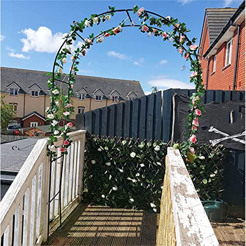 CHAOUYYZ Bogen 1,2 M – 3,5 M, Große Rosenbögen, Laubentorbogen, Pulverbeschichtetes Stahlspalier Für Pflanzen, Unterstützung Für Kletterrosen, Gartendekoration/Black/W350*H220Cm/11.5 * 7.2Ft