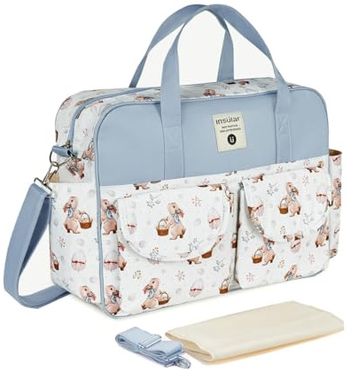 SONARIN Große Kapazität Multifunktionale Baby Wickeltasche,Wasserdicht Reise Wickeltasche Umhängetasche Tragetasche Henkeltaschen Babytasche mit Schultergurte & Wickelunterlage