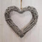Grey Willow Heart 30cm Wreath Wedding Birthday Party Home Event Decor Wall Hanging Ornament Gift