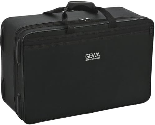 GEWA Trompetenkoffer für 3 Trompeten (Perinet oder Drehventil), Nylongewebe, Fiberglaskern, inkl. Rucksackriemen, individuell einstellbare Innenaustattung, Zubehör- und Notentasche, Schwarz