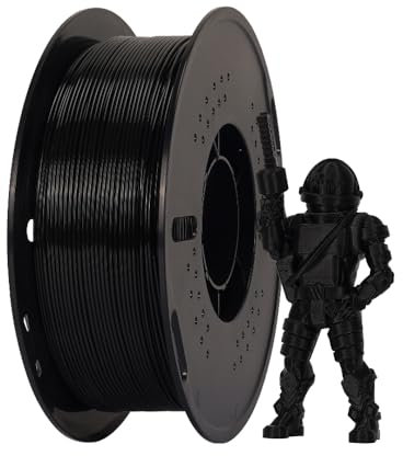Kingroon RAPID PETG 1,75 mm 3D-Drucker-Filament, Hochgeschwindigkeitsdruck, robuster Riss für FDM-Drucker (Schwarz)