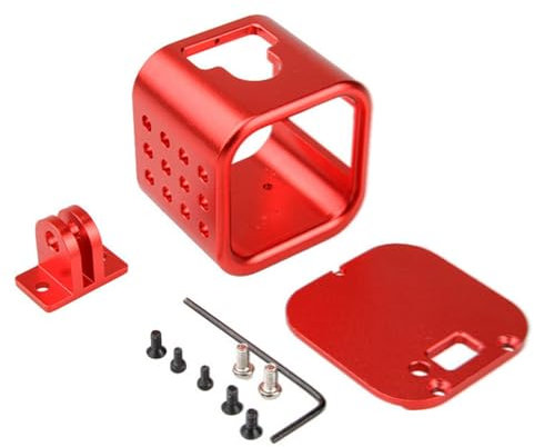 GAOHOU Funda protectora de aleación de aluminio con marco de carcasa de buceo antigolpes compatible con cámara deportiva GoPro Hero 4 5 Session (rojo)