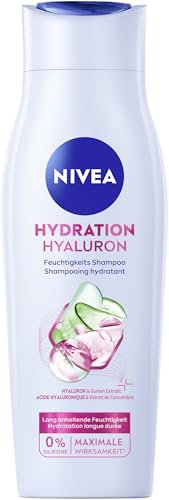 NIVEA Hydration Hyaluron Feuchtigkeits-Shampoo (250 ml), Haarpflege für trockenes Haar mit Hyaluron, veganes* Haarshampoo für natürlichen Glanz