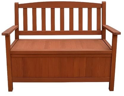 TPFGarden Truhenbank 2-sitzer, Eukalyptus, Gartenbank mit Stauraum