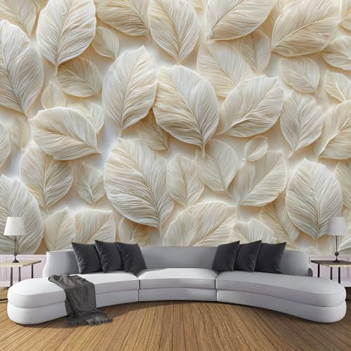 Fototapete Blütenblätter Blätter 300×210cm(W×H) Fototapeten Vlies Tapeten Moderne Einfach Pflanze Vliestapete Wandtapete Wohnzimmer Schlafzimmer