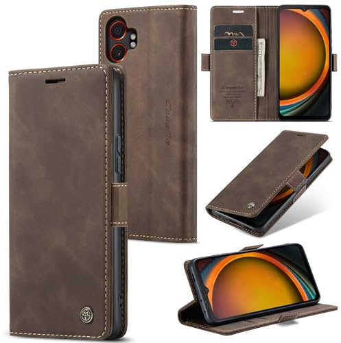Phernykas für Samsung Galaxy XCover 7 Pro Hülle, Magnet ‌Leder Handyhülle | 2 Slots - Kartenetui Hülle - PU-Leder schmutzresistent, Standfunktion,Schutzhülle, Flip Case, Geldbörse, Kaffee