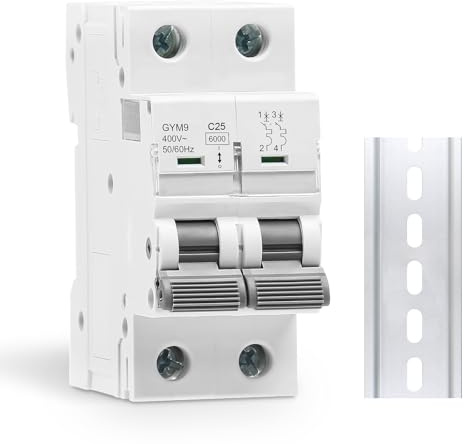 Magnetotermico 16a Interruttore 2P C16 400V | Protezione da cortocircuiti e sovraccarichi per casa/ufficio/industria con interruttore magnetotermico 16a 2 moduli DIN 220V