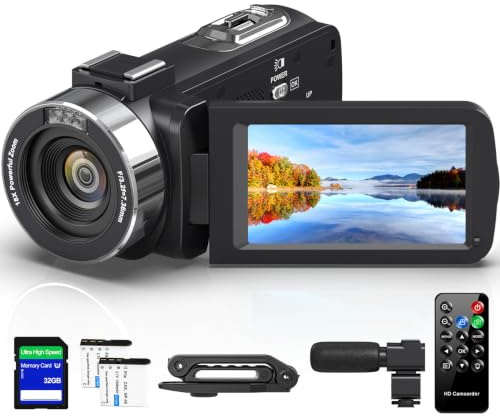 Videokamera 4K Camcorder 80MP 18X Digitalzoom IR Nachtsicht Vlogging Camera