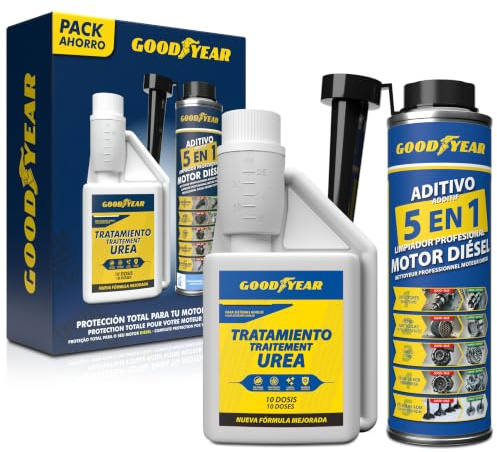 Goodyear Pack 2 Aditivos Diésel, Anticristalizante AdBlue® 250 ml y Limpiador 5 en 1 300 ml