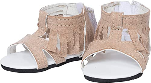 The New York Doll Collection Bräunen Sandalen mit Fransen passt 18 Zoll/46 cm Puppen - Schuhe für Mode Puppen