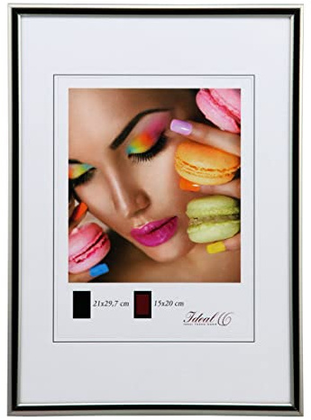 Ideal Life Kunststoff Bilderrahmen Wanddeko Collage Poster Bilder Foto Rahmen: Farbe: Stahl | Format: 40x60