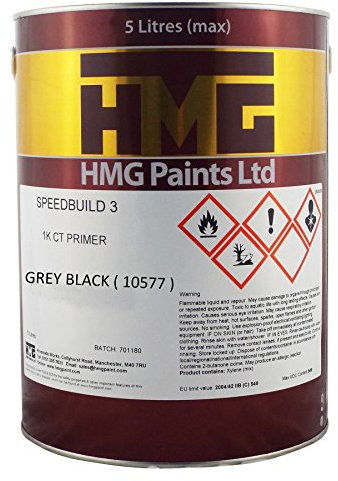 HMG Paints SpeedBuild 3 High Build 1K Grey Black CT Primer 5 Litre Can