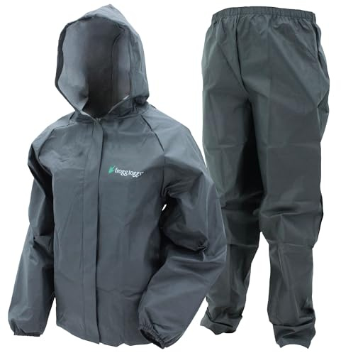 frogg toggs Youth Ultra-Lite2 Regenanzug, wasserdicht, atmungsaktiv, Größe M, Schwarz
