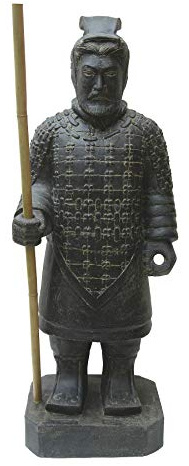 STONE art & more Chinesischer Krieger, 100 cm, Steinfigur, Terrakotta Armee, Steinguss, Deko Garten, frostfest