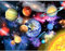 Reofrey Diamond Painting Zubehör DIY Diamantmalerei Universum Planet Bohren Voll Stickerei Strass Diamant Malerei Set Wanddekoration 40x50 cm