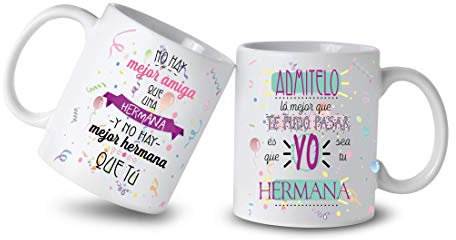 Los Eventos de la Tata. Tazas para Hermanas Te Quiero (Hermana)