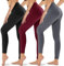 Gayhay 3er Pack Leggings Damen High Waist Sportleggings Blickdicht Sporthose für Sport Yoga Gym(Schwarz/Weinrot/Dunkelgrau,S-M)