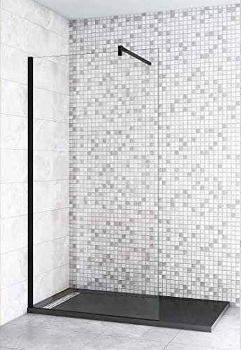 Aica Sanitär Walk in Dusche 120cm Duschabtrennung Walkin Duschwand 8mm Nano Klarglas H200cm