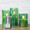 Eywamage Green Glass Flameless LED Candles with Remote, Flickering Battery Christmas Pillar Candles Set of 3