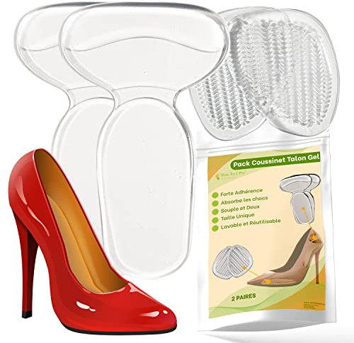 Demi Semelles chaussures Femme Avant Arrière Silicone | Coussinets Antidérapants pour Réduire Pression du Pied et Soulagement Talons Hauts, Escarpin, Sandalette, Nu pied, Chaussure Trop Grande