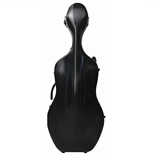 HDYNUZ 4/4 Cello Case Kohlefaser Cello Air Case Super Hard Case Leicht und komprimierend mit Rädern (Color : Black)
