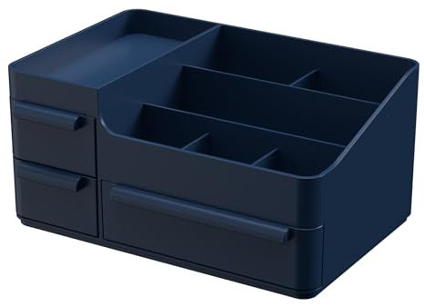 Makeup Organizer with Drawers, Countertop Organizer for Vanity, Bathroom and Bedroom Desk Cosmetics Display Case,Desktop Dresser Sundries Storage Box for Brushes, Eyeshadow, Lipstick and Nail Polish