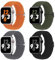 Lot de 4 bracelets tressés antidérapants compatibles avec Apple Watch - 44 mm, 45 mm, 42 mm, 49 mm - Bracelet de rechange réglable en nylon pour iWatch séries SE/9/8/7/6/5/4/3/Ultra