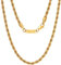 VEXXS Goldkette Herren Kordelkette,18 Karat Vergoldet 3/5mm Edelstahl halskette Herren Kette,Goldkette für Herren Damen Männer Jungen, Schmuck Geschenk,46-66cm