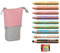 Stifte-Set STABILO - woody 3 in 1 im Pop-Up Mäppchen - für unterwegs - praktisches Set mit 9 Buntstiften + Spitzer
