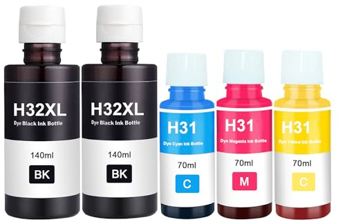 Doree Compatible 2bk1c1y1m Refill Ink for H-P 31 32XL Ink Cartridges, Compatible with HP Smart Tank 7305 7005 7605 Printers and H-P Smart Tank Plus Series