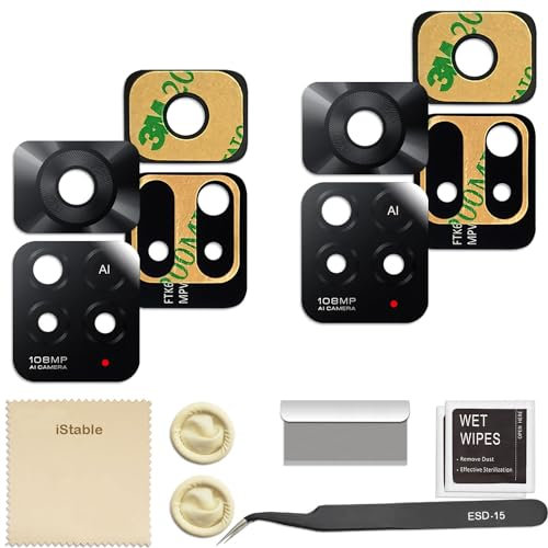 iStable Kit di Riparazione Completo per Lenti Fotocamera Posteriore Compatibili con Xiaomi Redmi Note 11 PRO 5G - Confezione da 2 Vetri Strumenti per la Sostituzione