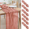 Asee'm 6PCS Tischläufer Käsetuch 300 x 90cm Dunkle Rose Boho Transparente Läufer Tisch Hochzeit Gaze Stoff Rustikale Käse Tuch für Braut Dusche Party