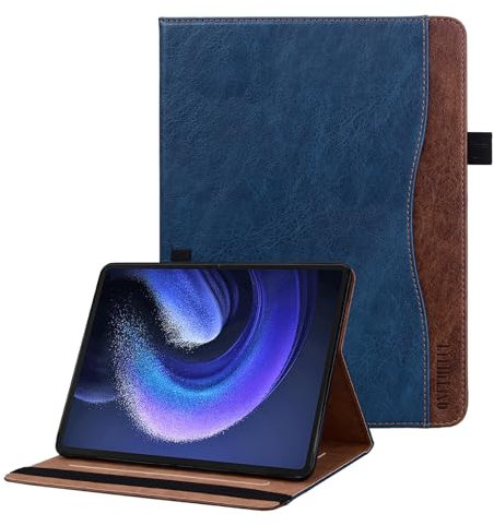ONETHEFUL Funda para Xiaomi Pad 6/Xiaomi Pad 6 Pro 2023 11 pulgadas Premium PU Cuero Plegable Funda Protectora con Ranuras Documento,Ranura para Tarjetas Soporte para Lápiz para Xiaomi Pad 6 Azul