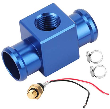 Termostato Interruttore Temperatura Acqua Sensore Temperatura Ventola Interruttore Controllo Temperatura Adattatore Tubo radiatore per motocicli (Blu)