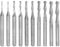 QUARKZMAN 10 Piezas de Fresas de Punta Esférica para Fresadora CNC, Vástago de 1/8, 1.0-3.175mm de Espiral Ascendente, 2 Flautas de Carburo Sólido, Aluminio