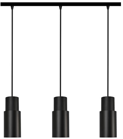 ouglres Pendelleuchte Esstisch Schwarz,Hängeleuchte 3 Flammig Holz Vintage,Dauerhaft Aluminum Schirm,Industrial E27 Lampen Hängend für Esszimmer,Küche,Wohnzimmer,Arbeitsbühnen,Höhenverstellbar